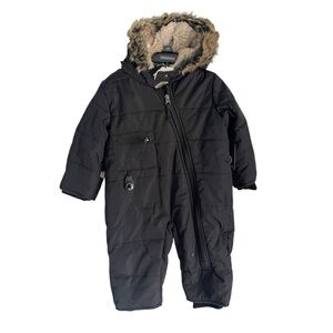 Kushies Blue Banana Baby One Piece Snowsuit Black 12 months NWT